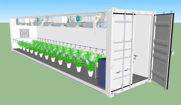Greenhouse shipping container in Florida