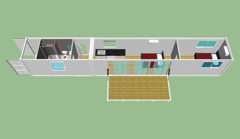 Popular spacious, 2 bedroom residential container home