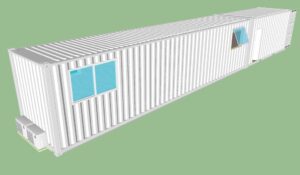 2 bedroom residential container home floor plan